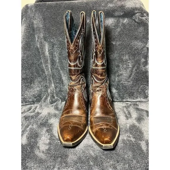 Ariat Women's Cowgirl Boots Size 7.5 Leather Pull-On Western Boots